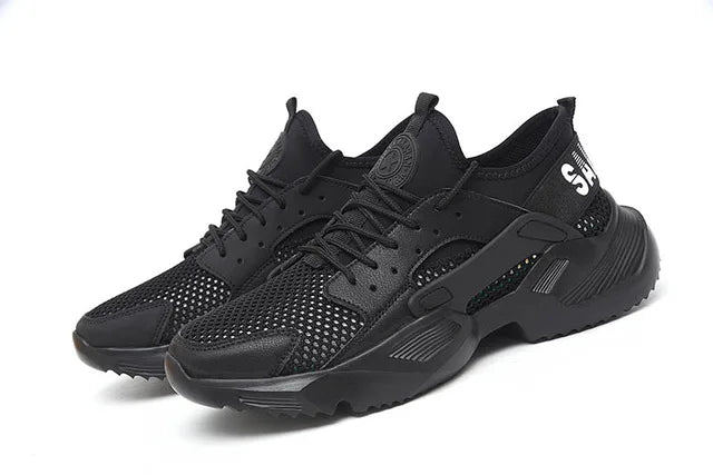 BPLJGYF Men Steel Toe Safety Boots Breathable Lightweight Work Shoes
