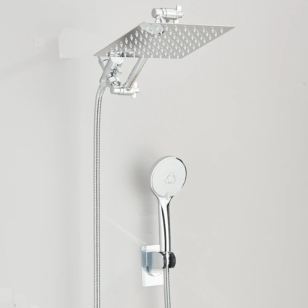 Quyanre High Pressure Rain Shower Head With Adjustable Handheld Arm