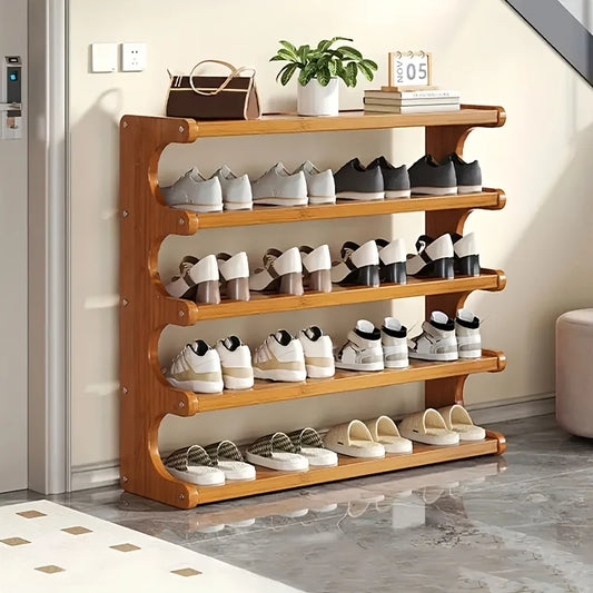 Premium Wood Grain Shoe Rack With Practical Multi Tier Storage