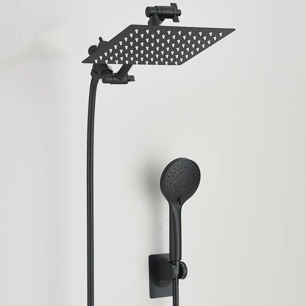 Quyanre High Pressure Rain Shower Head With Adjustable Handheld Arm