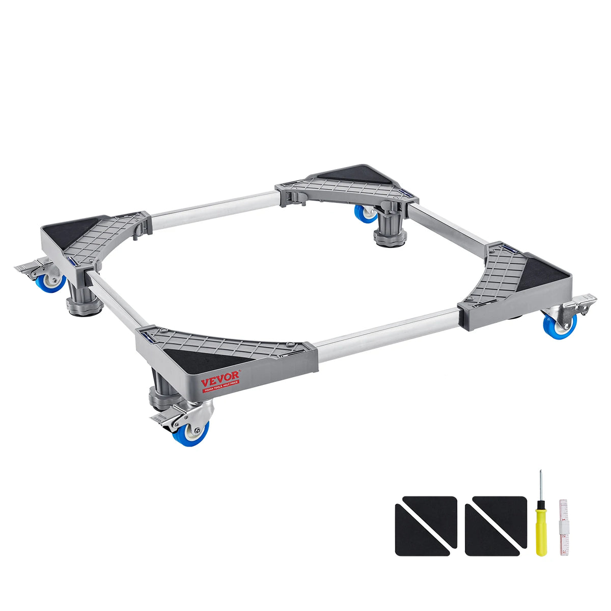 SucceBuy Adjustable Refrigerator Stand With Four Locking Caster Wheels