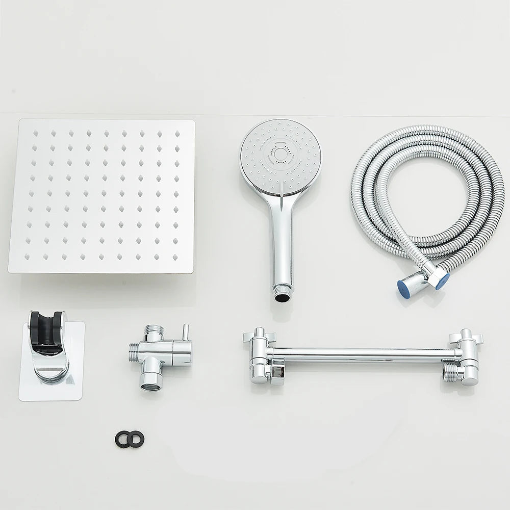 Quyanre High Pressure Rain Shower Head With Adjustable Handheld Arm