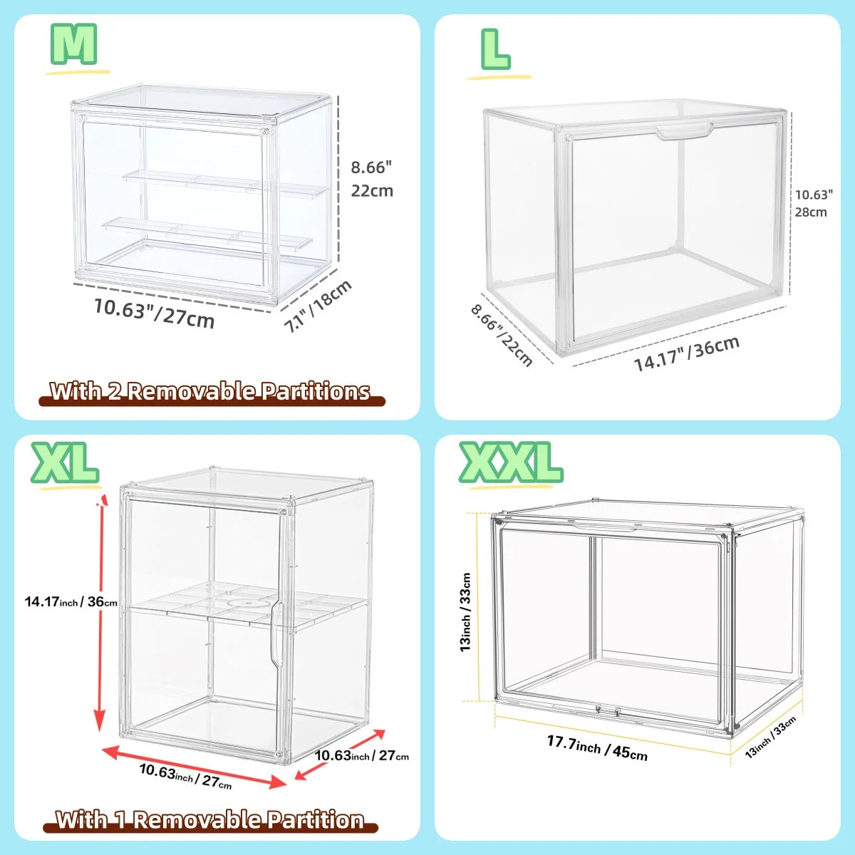 Acrylic Display Box Stackable Storage Organizer For Collectibles