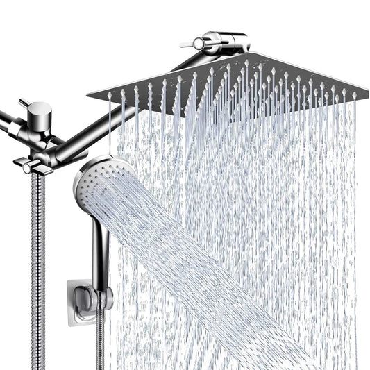 Quyanre High Pressure Rain Shower Head With Adjustable Handheld Arm