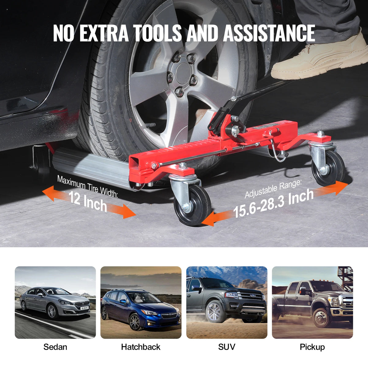 SucceBuy Heavy Duty Wheel Dolly For Vehicle Positioning Auto Repair