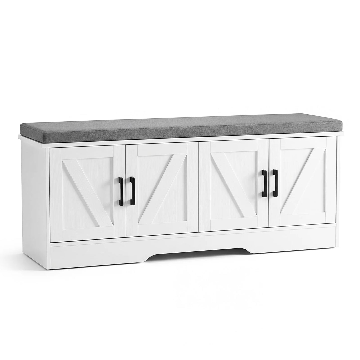 JHK Storage Bench With Padded Seat Shoe Organizer Entryway Cabinet