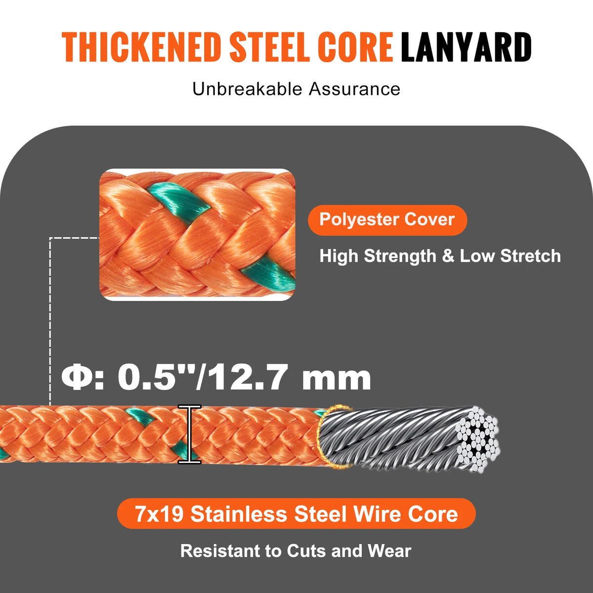 Stainless Steel Wire Core Tree Climbing Flip Line Kit