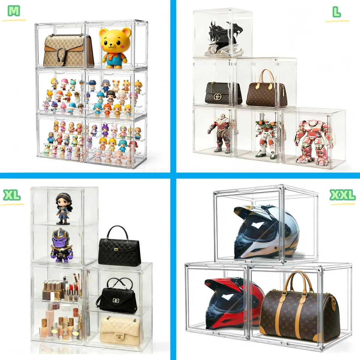 Acrylic Display Box Stackable Storage Organizer For Collectibles